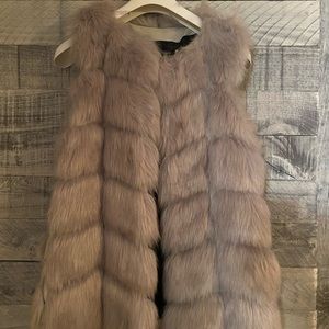 Faux Fur Gray Long Vest